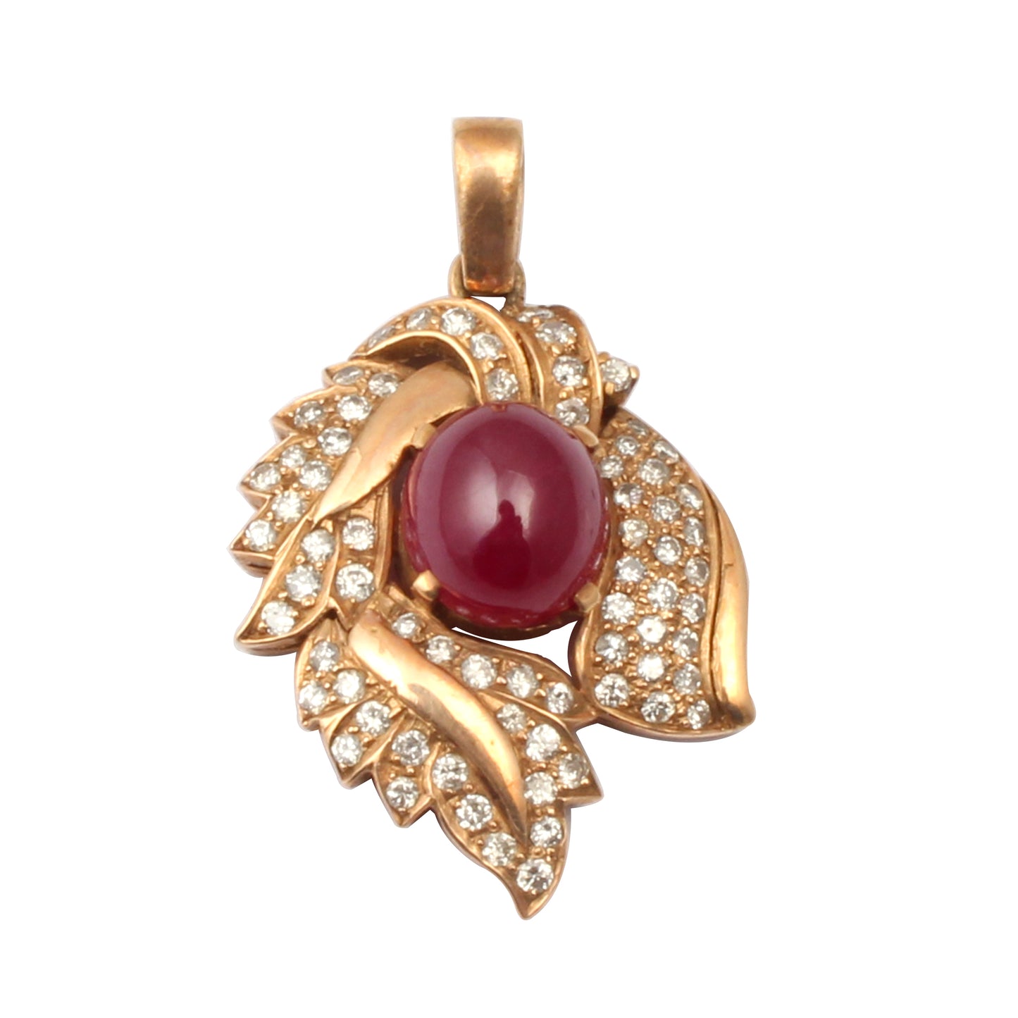 Ruby And Diamonds Gold Pendant