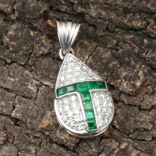 Emerald And Diamonds Gold Pendant