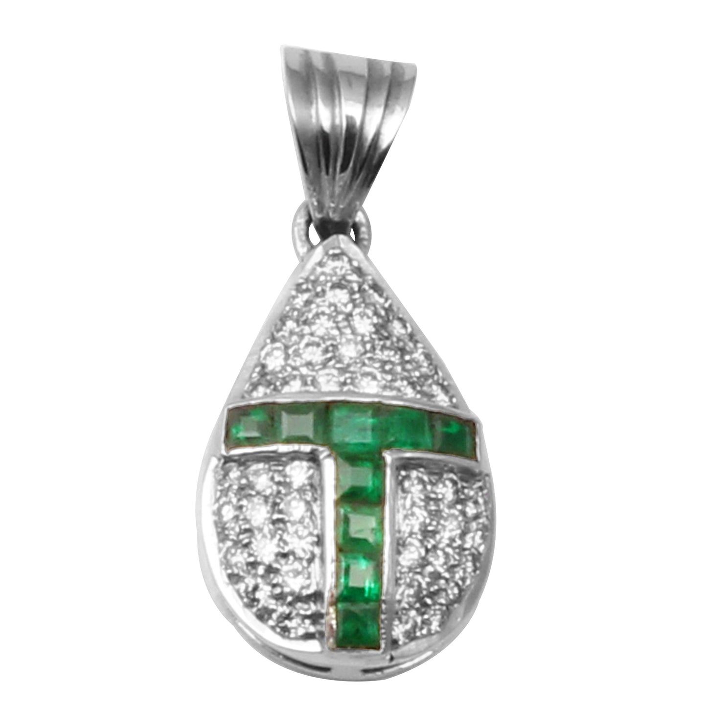 Emerald And Diamonds Gold Pendant