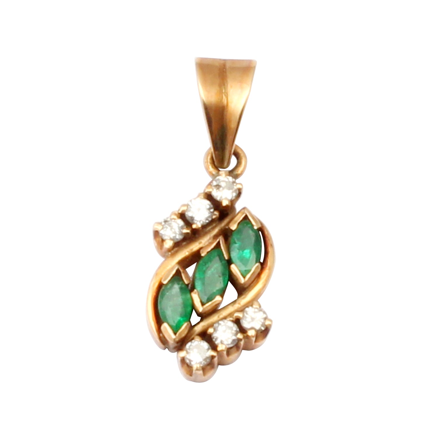 Emerald And Diamonds Gold Pendant