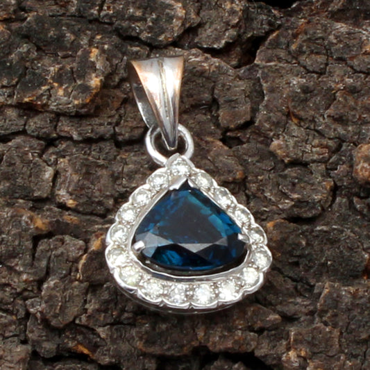 Sapphire And Diamonds Gold Pendant