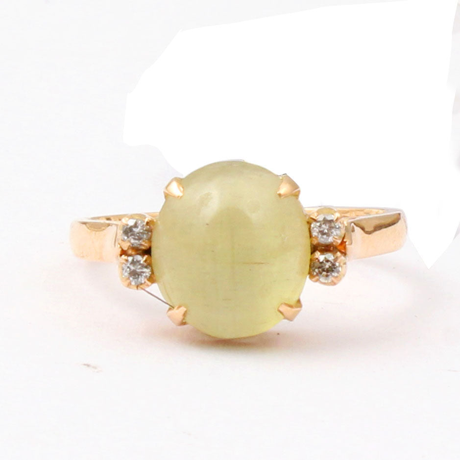 Catseye And Diamonds Gold Ring