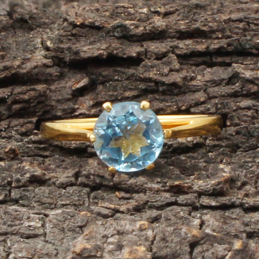 Blue Topaz (Sky) Gold Ring