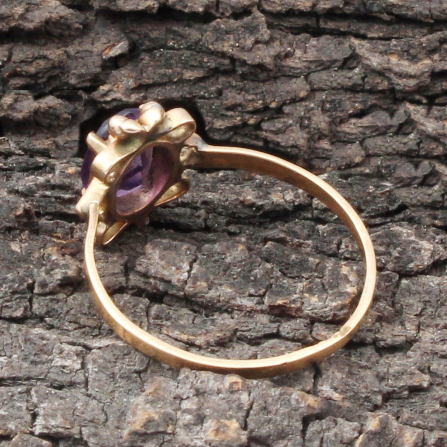 Amethyst(African) Gold Ring