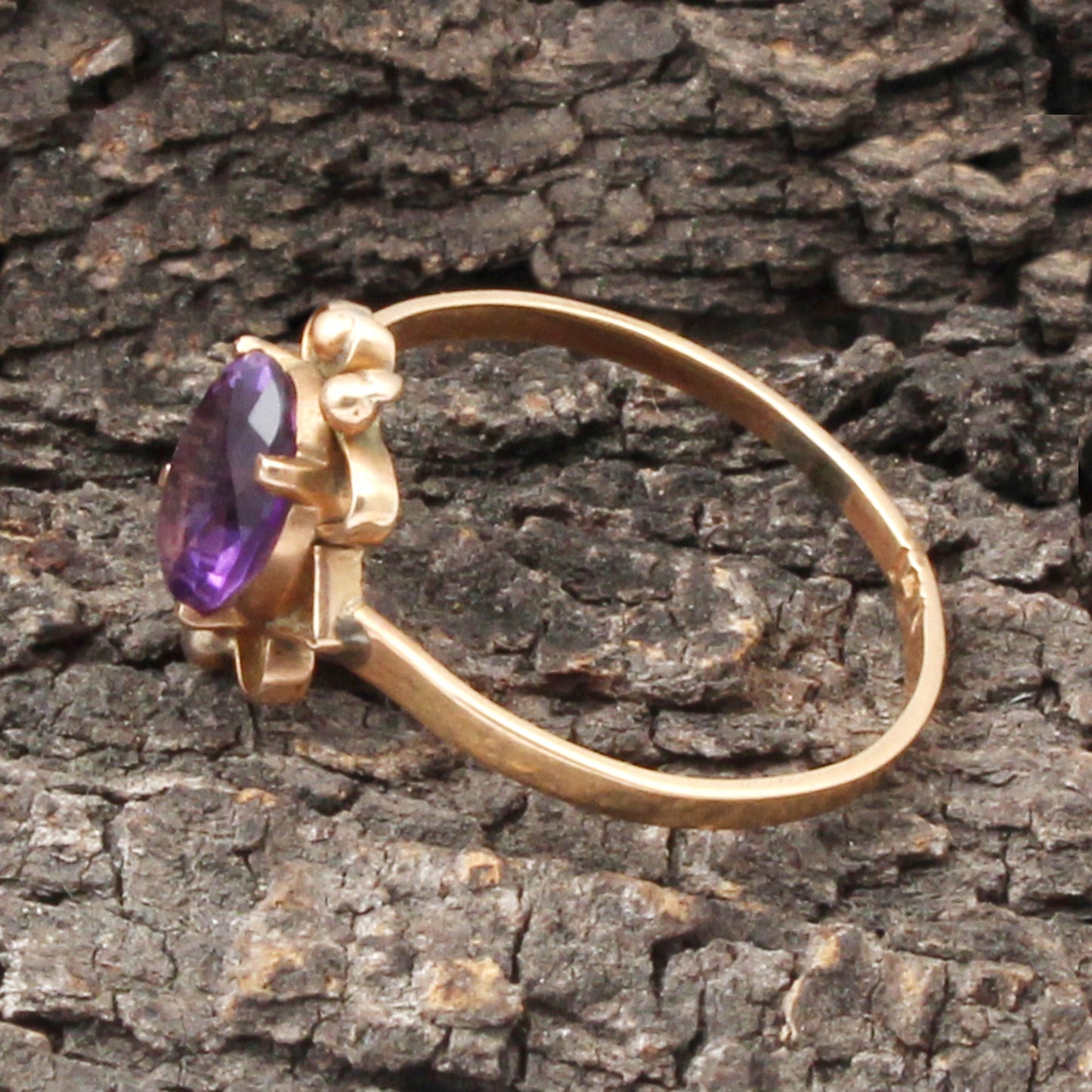 Amethyst(African) Gold Ring