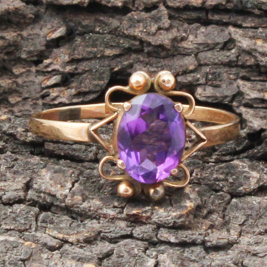 Amethyst(African) Gold Ring