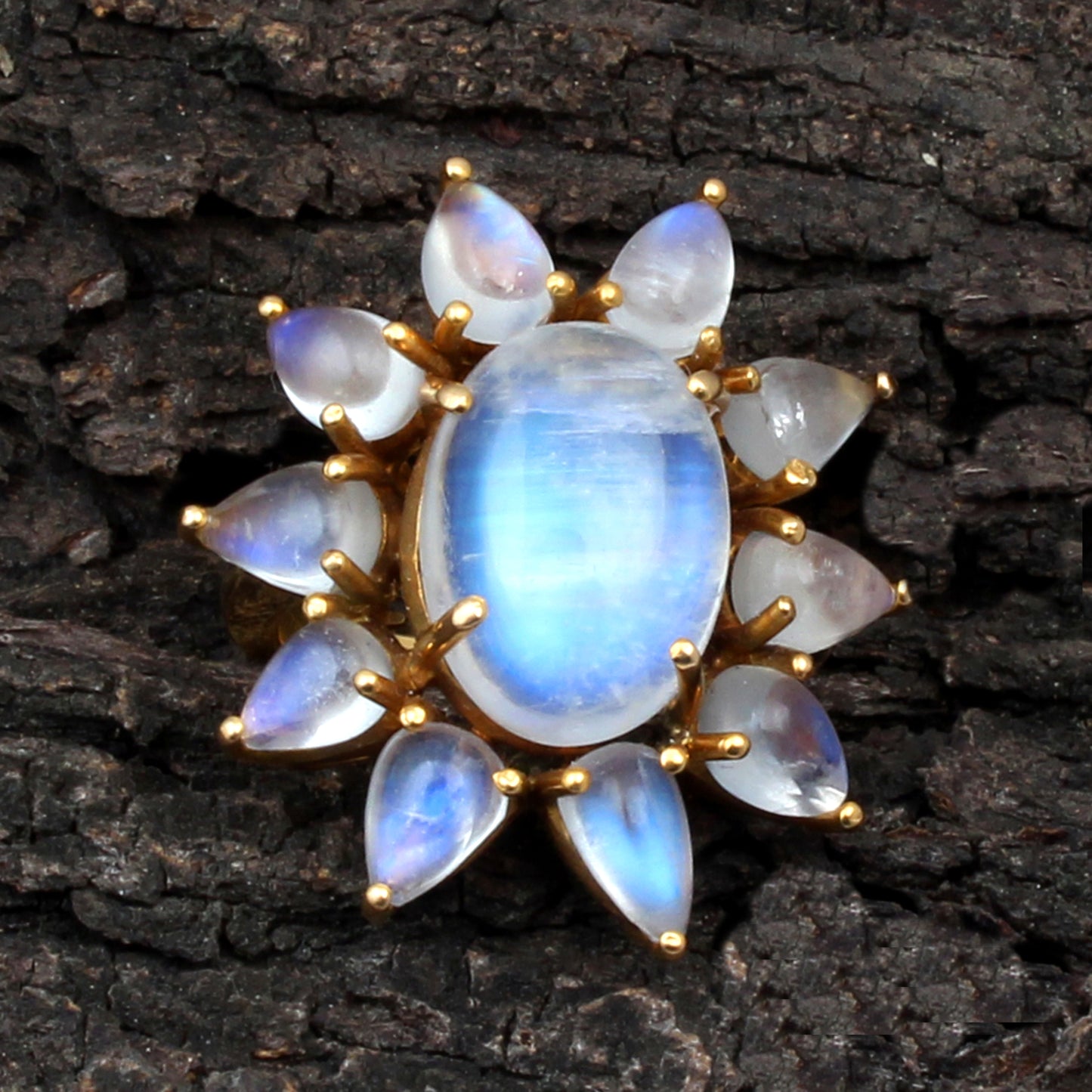 Moonstone gold ring