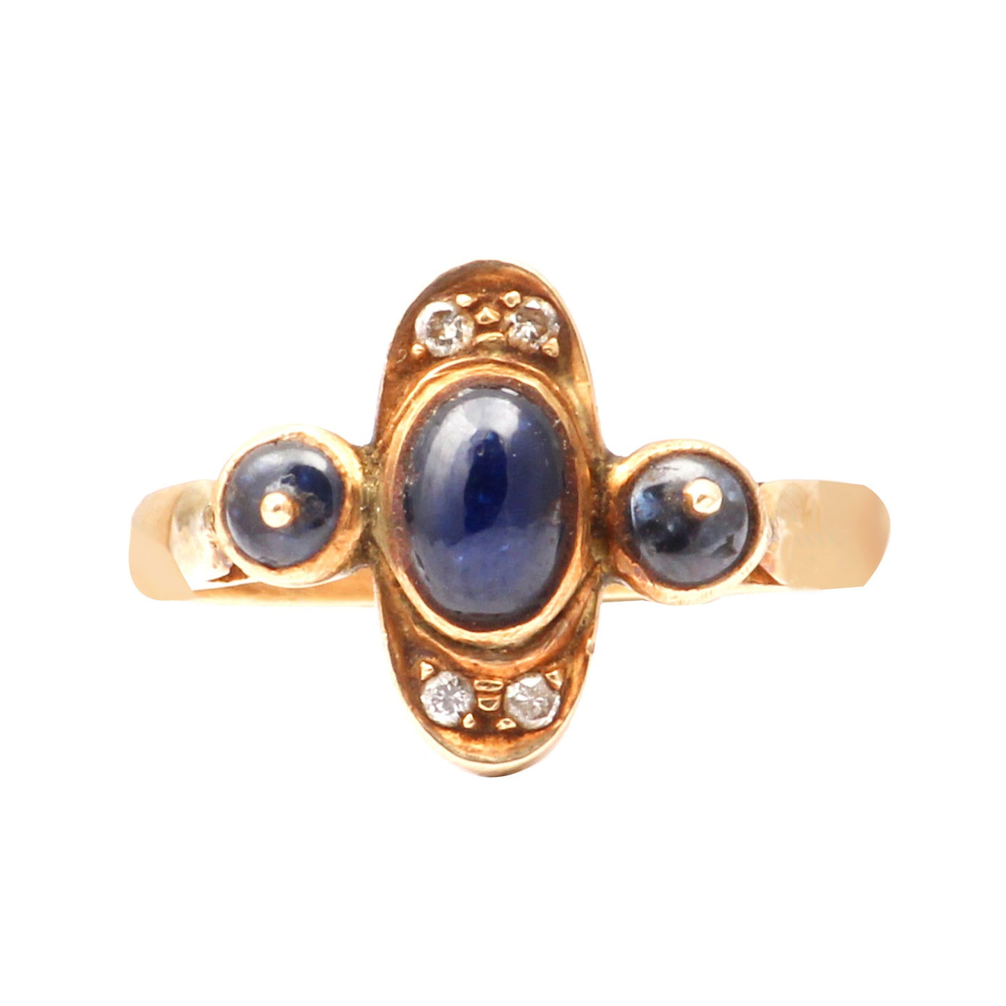 Sapphire And Diamonds Gold Ring