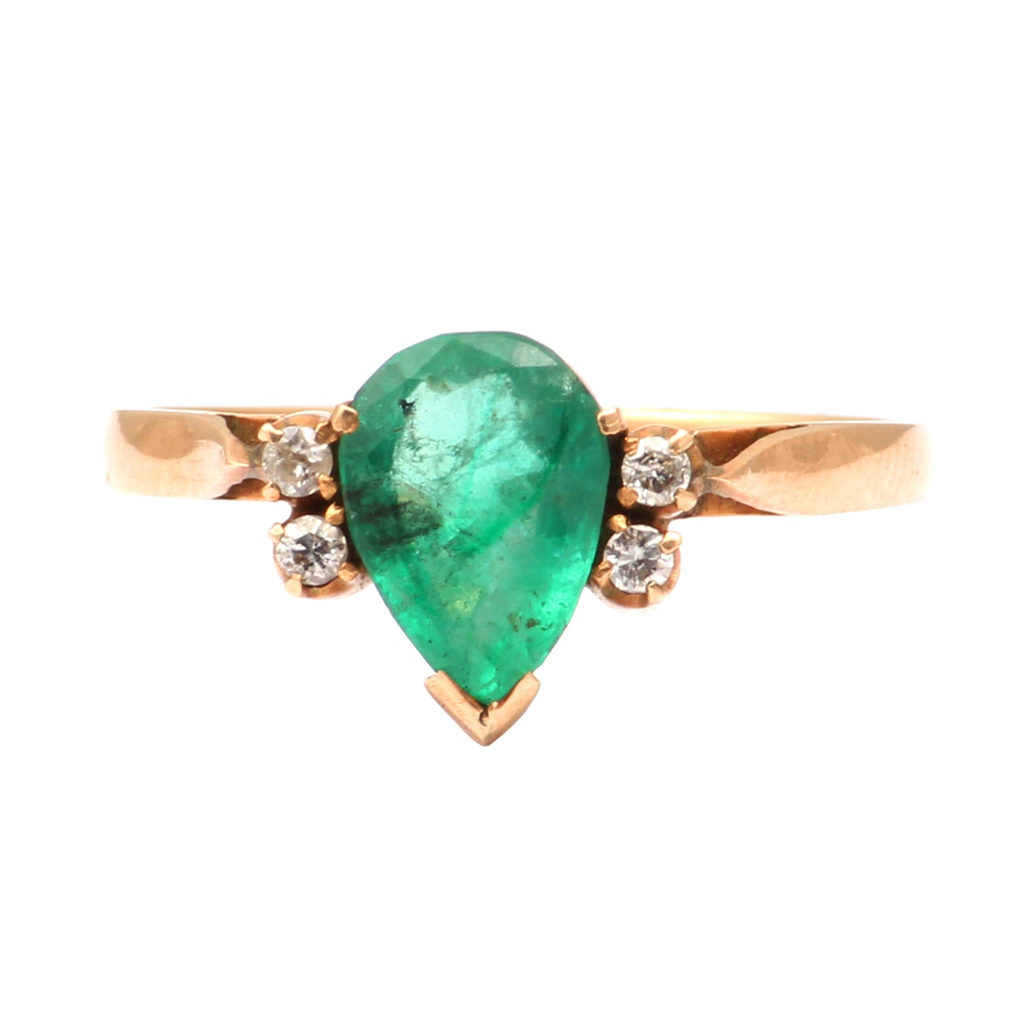 Emerald And Diamonds Gold Ring