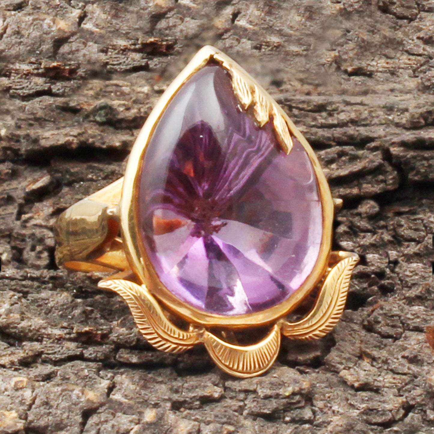 Amethyst(Brazil) Gold Ring