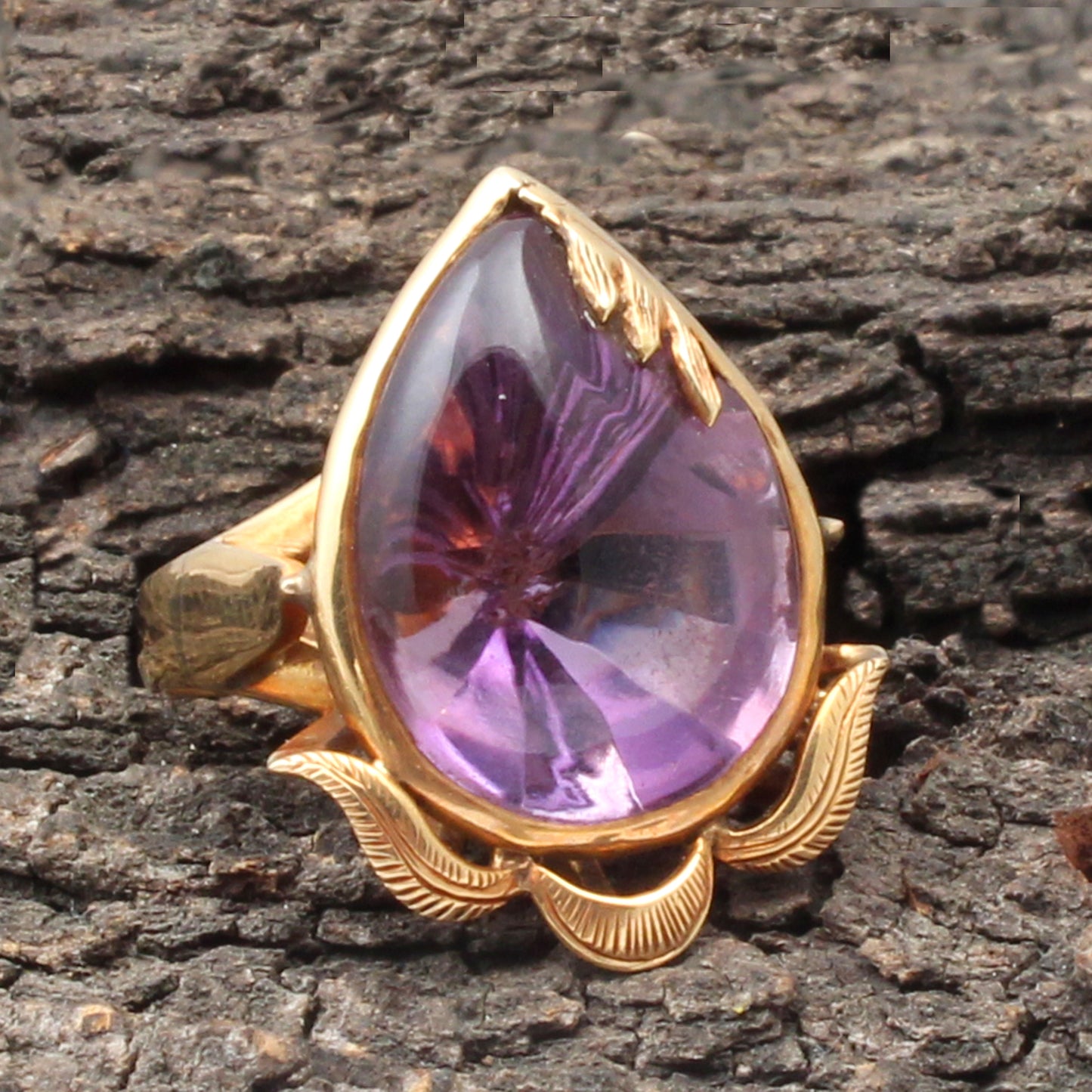 Amethyst(Brazil) Gold Ring