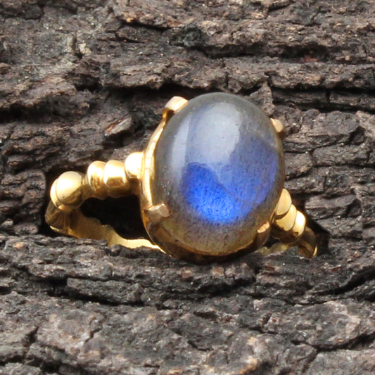 Labradorite(Labrador)  Gold Ring