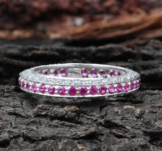 Pink Sapphire And Diamonds Gold Ring