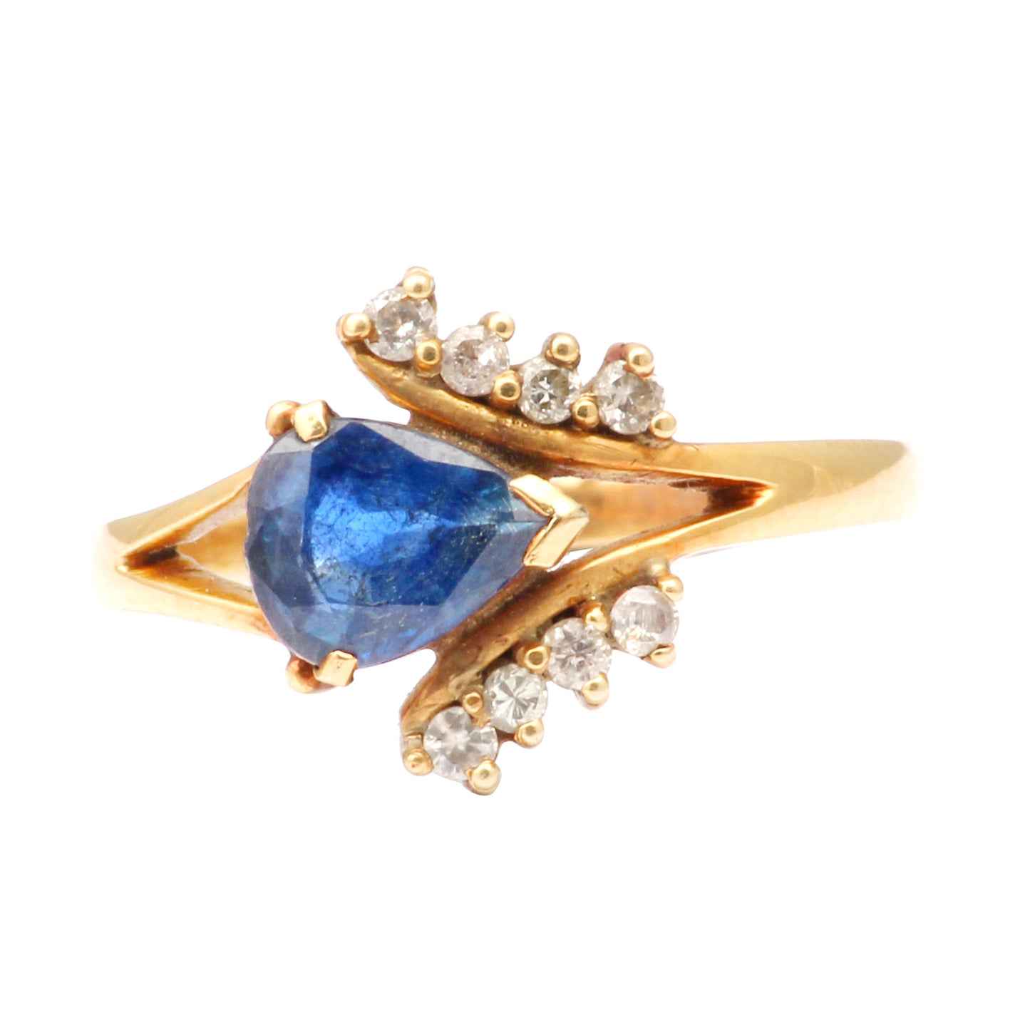 Sapphire And Diamonds Gold Ring