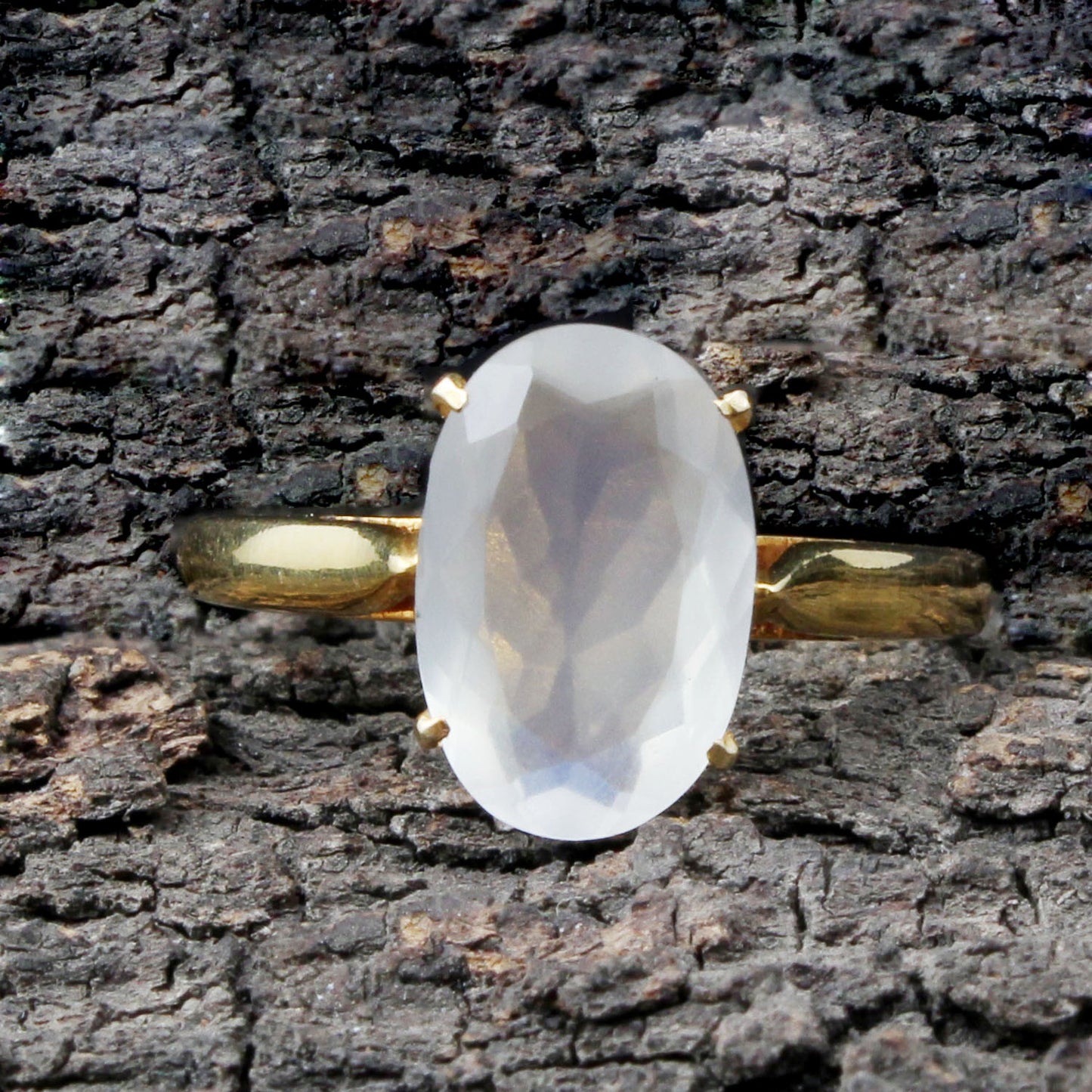 White Rainbow(Indian) Gold Ring