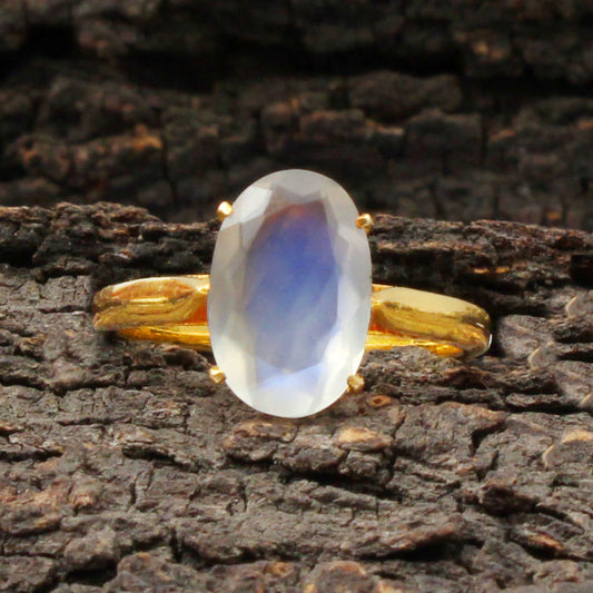 White Rainbow(Indian) Gold Ring