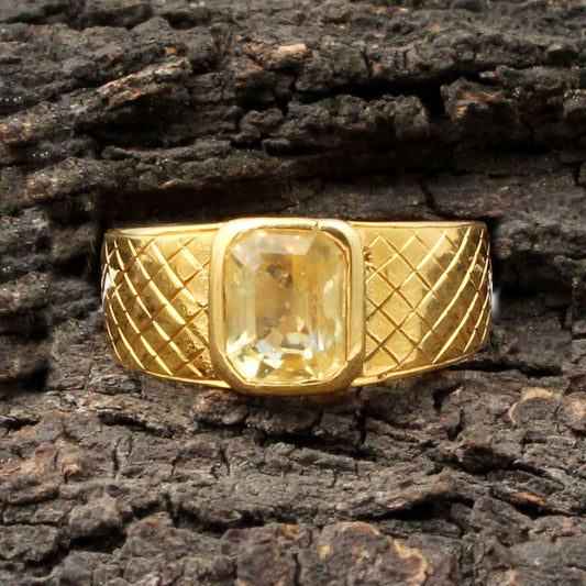 Yellow Sapphire(Natural ) Gold Ring