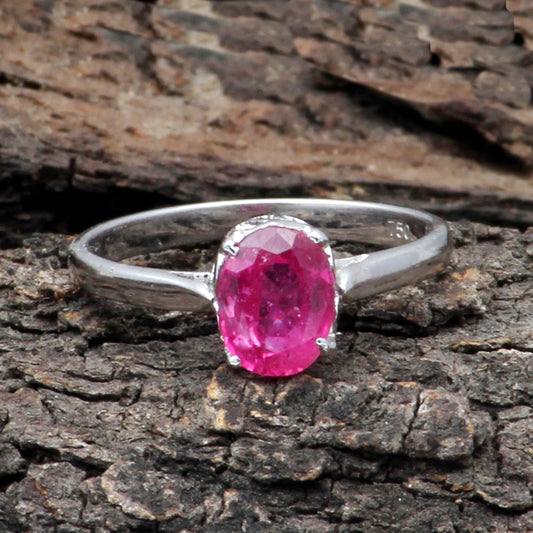 Ruby(Glass Filled) Gold Ring