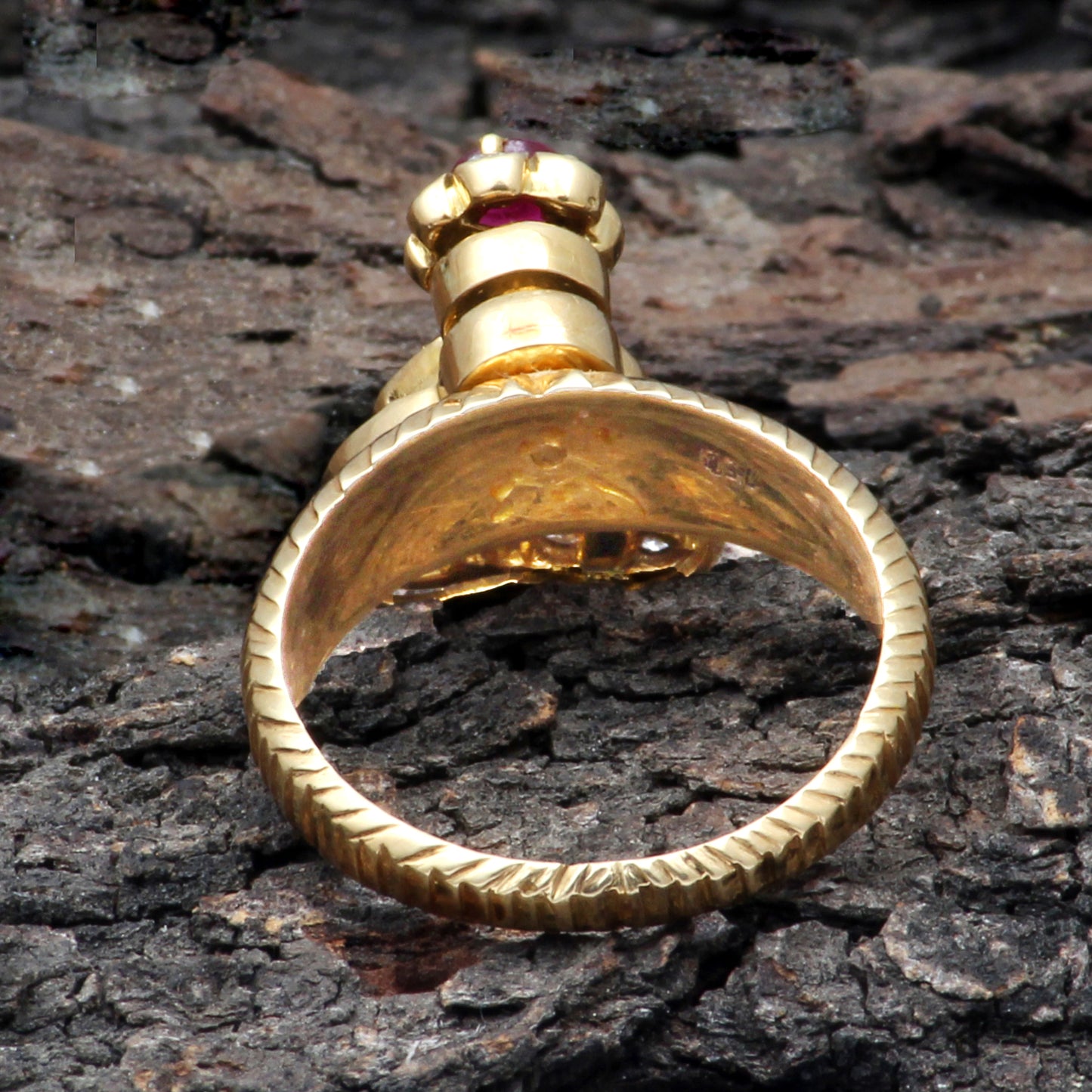 Ruby And Diamonds Gold Ring