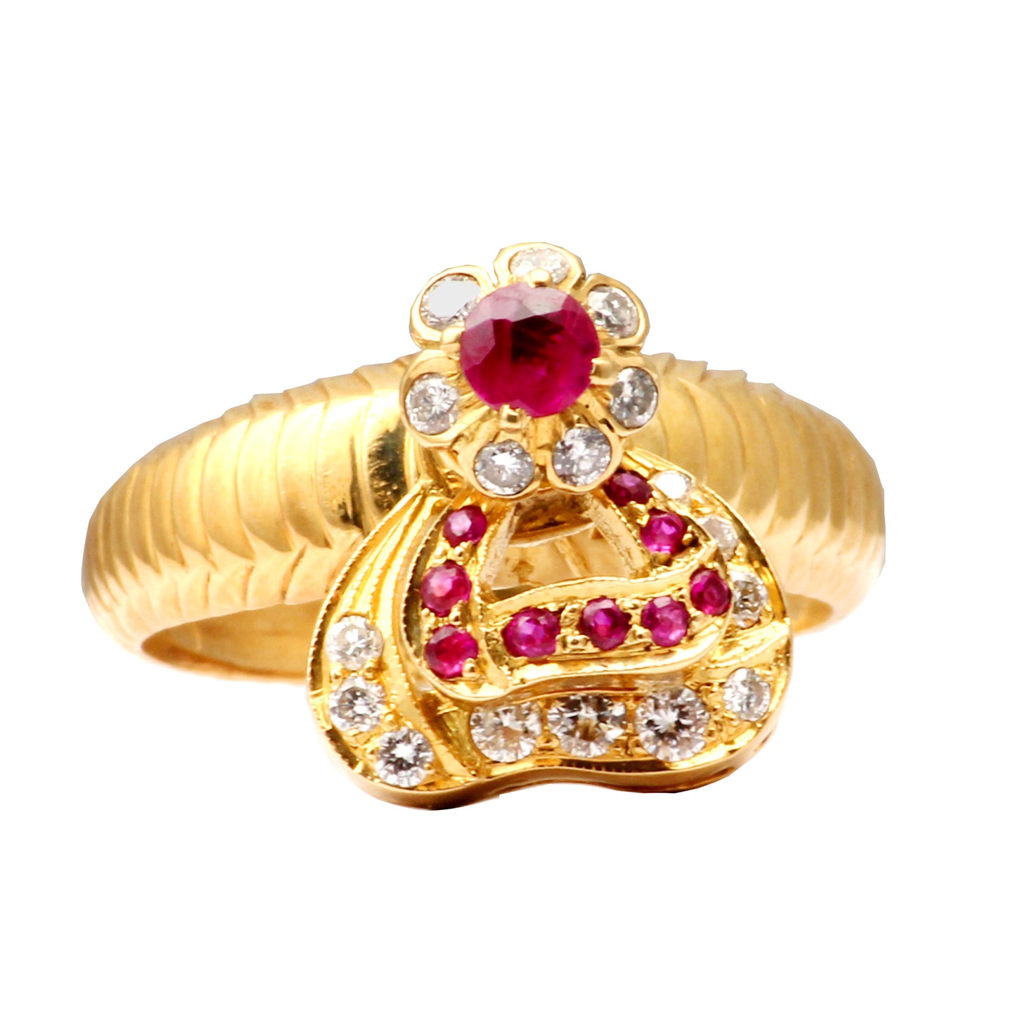 Ruby And Diamonds Gold Ring