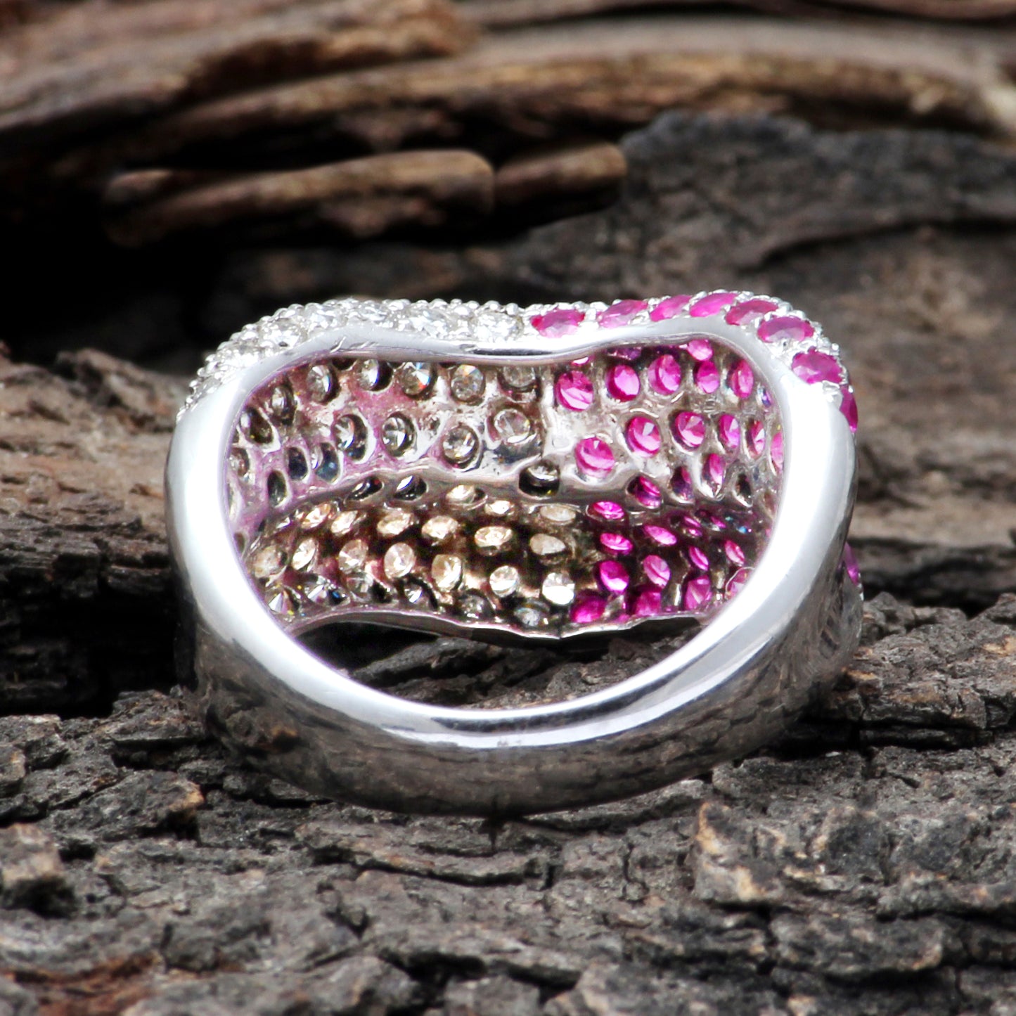 Pink Sapphire And Diamonds Gold Ring