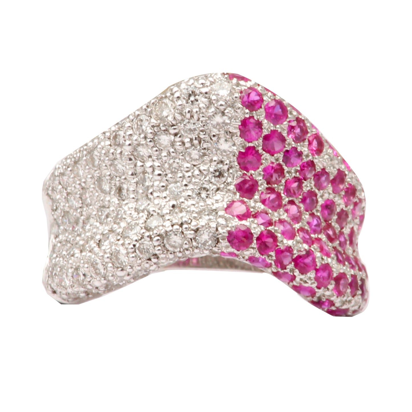 Pink Sapphire And Diamonds Gold Ring