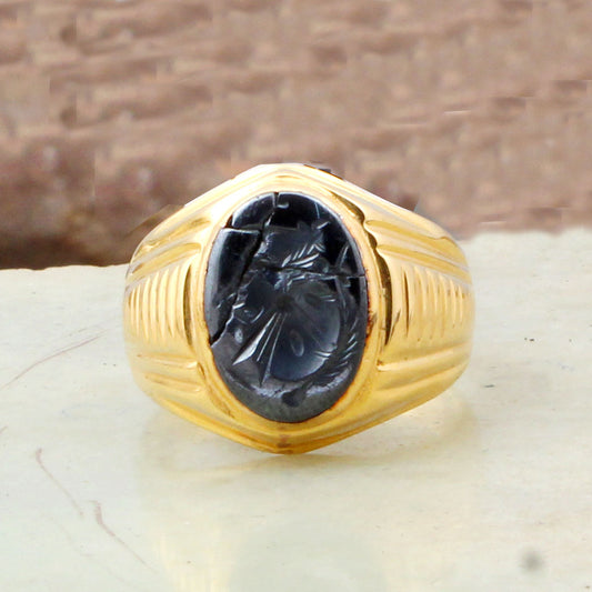 Hematite Gold Ring