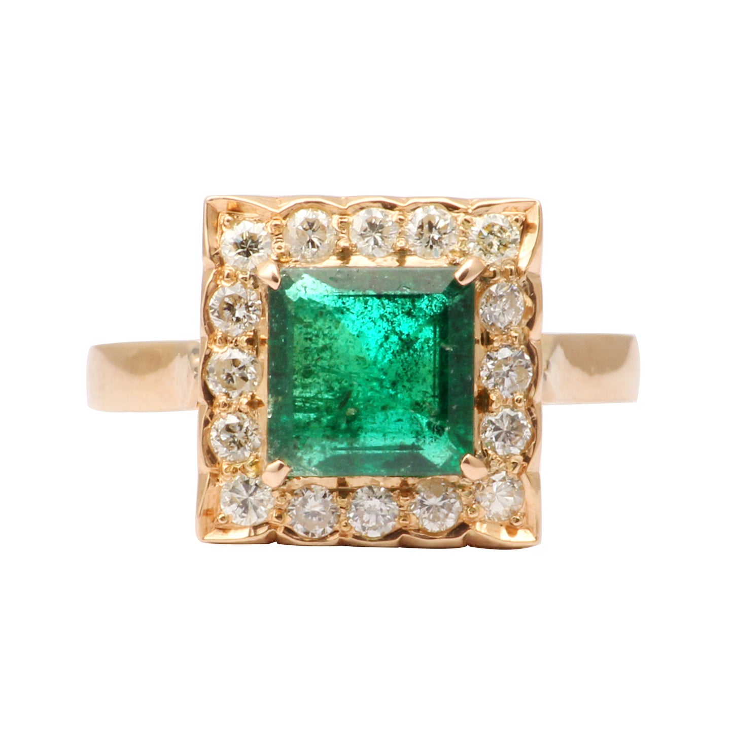 Emerald And Diamonds Gold Ring