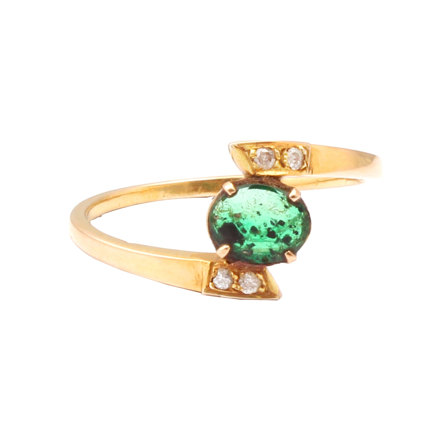 Emerald And Diamonds Gold Ring