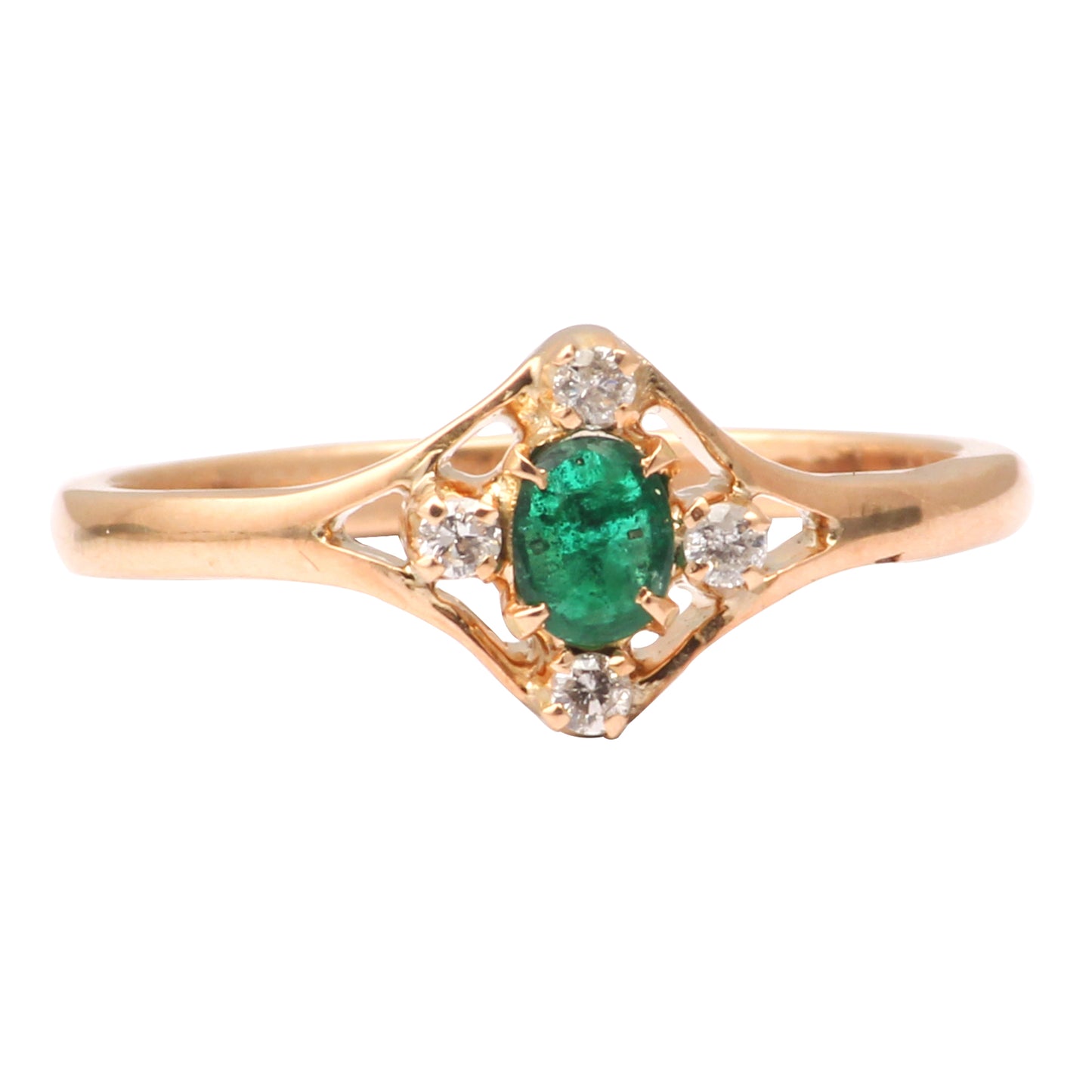 Emerald And Diamonds Gold Ring