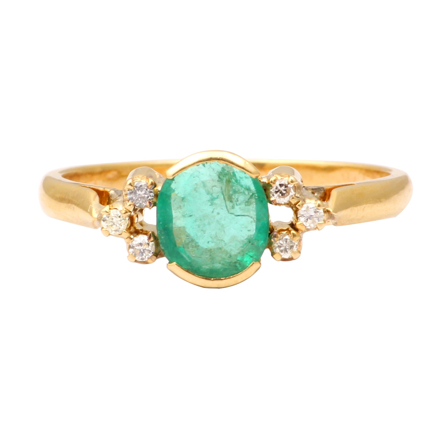 Emerald And Diamonds Gold Ring