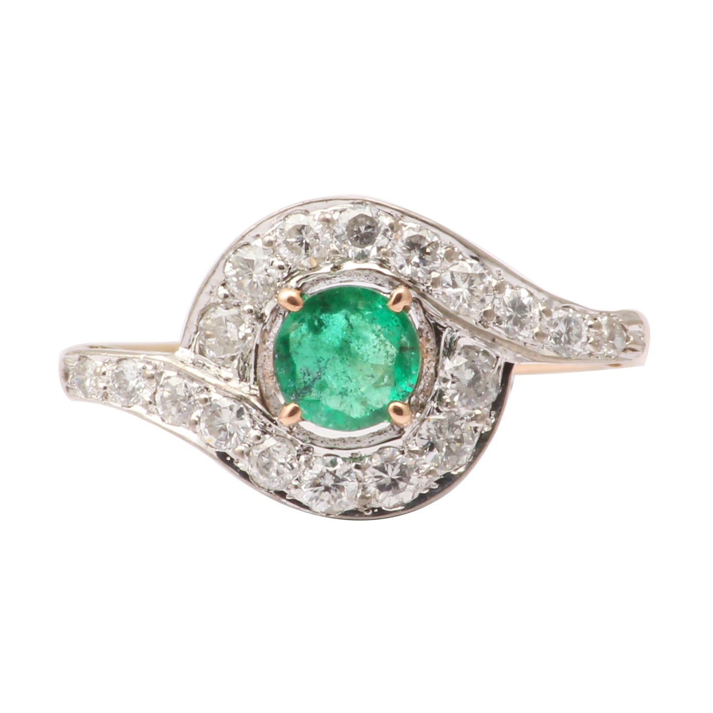 Emerald And Diamonds Gold Ring