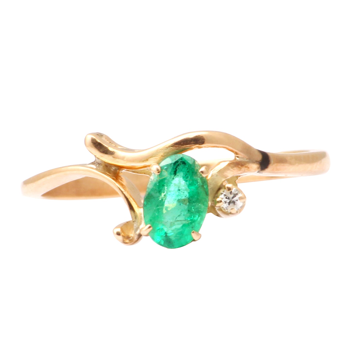 Emerald And Diamonds Gold Ring