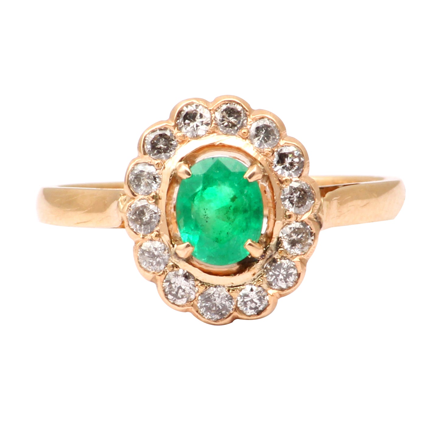 Emerald And Diamonds Gold Ring