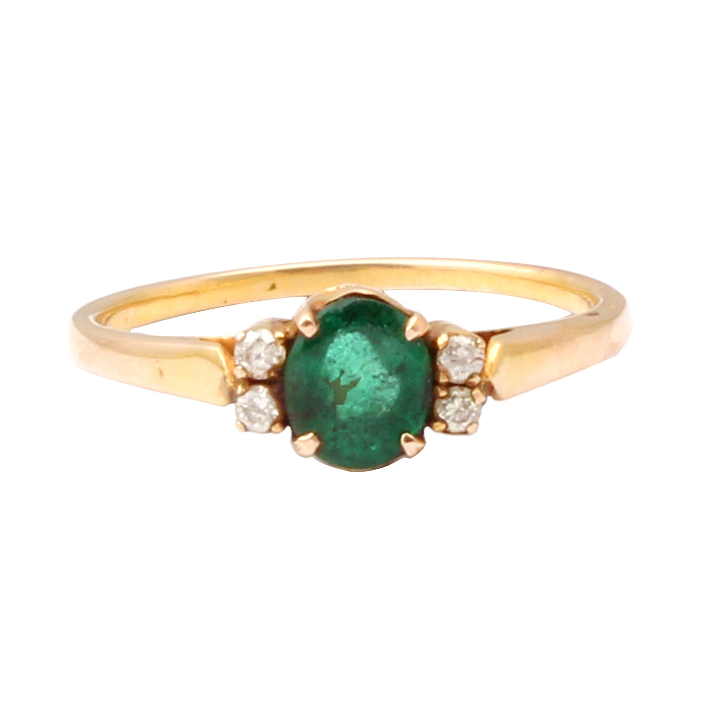 Emerald And Diamonds Gold Ring