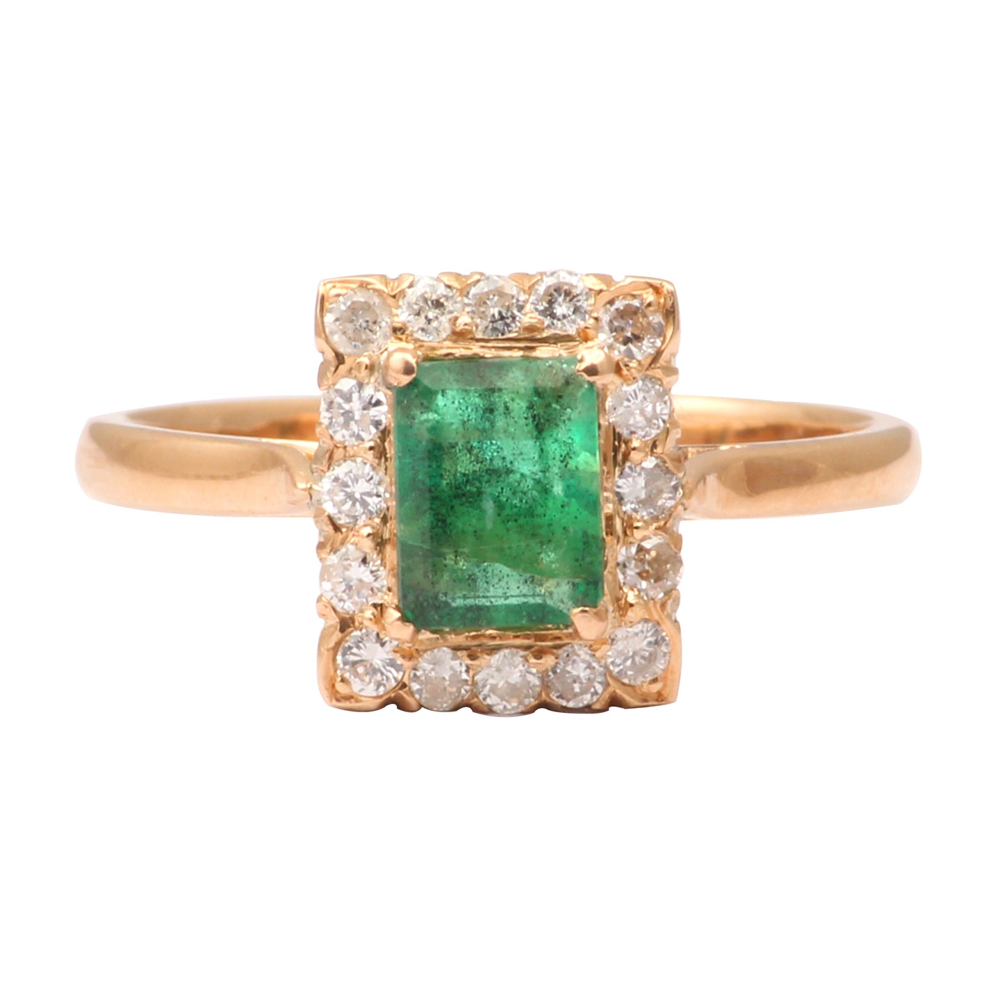 Emerald And Diamonds Gold Ring