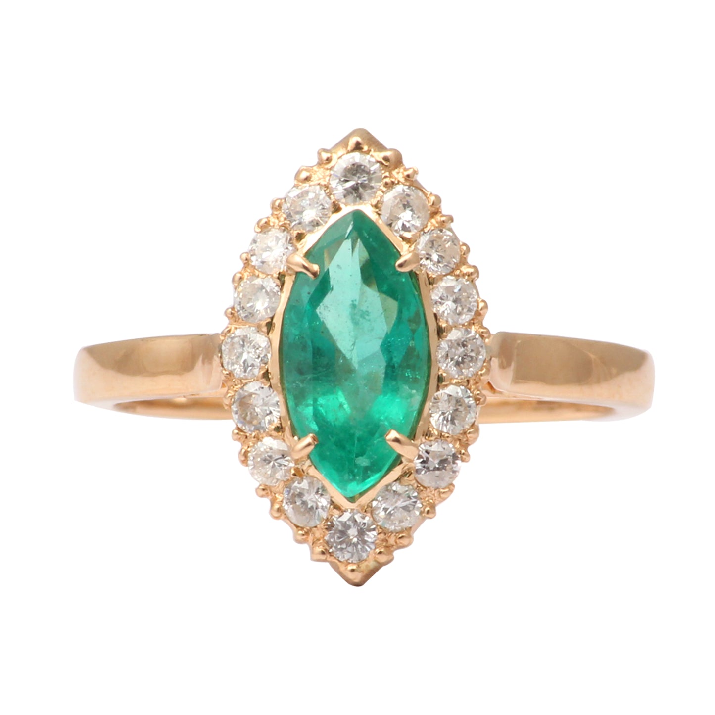 Emerald And Diamonds Gold Ring