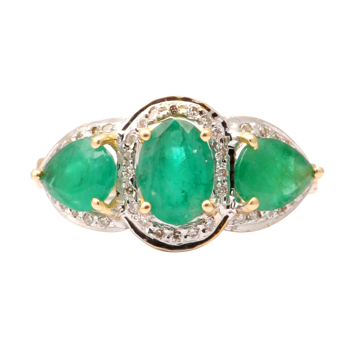 Emerald And Diamonds Gold Ring