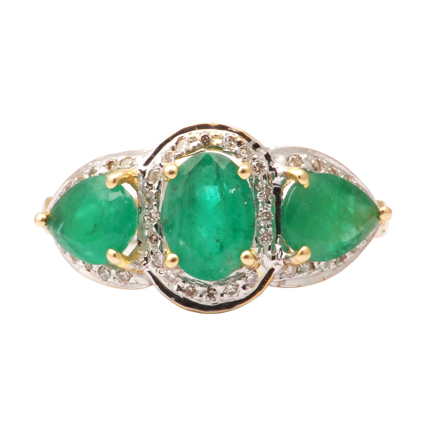 Emerald And Diamonds Gold Ring