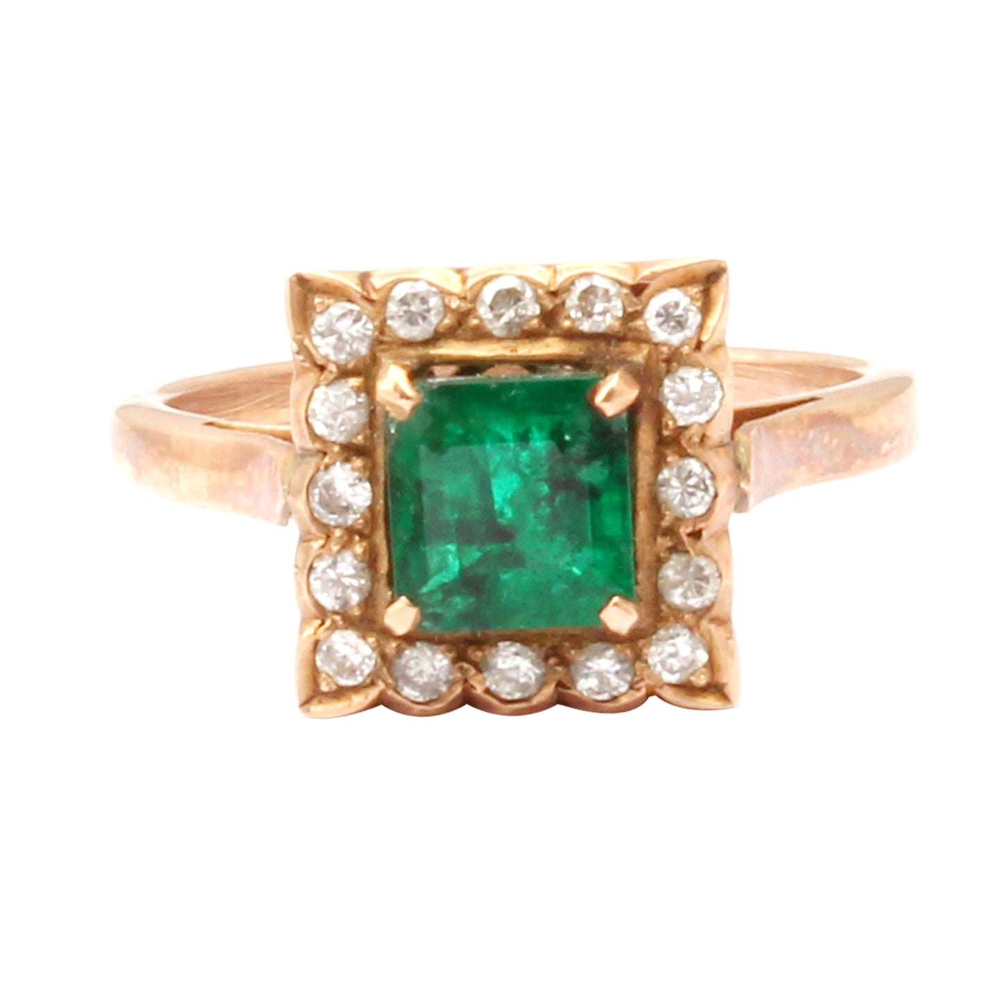 Emerald And Diamonds Gold Ring