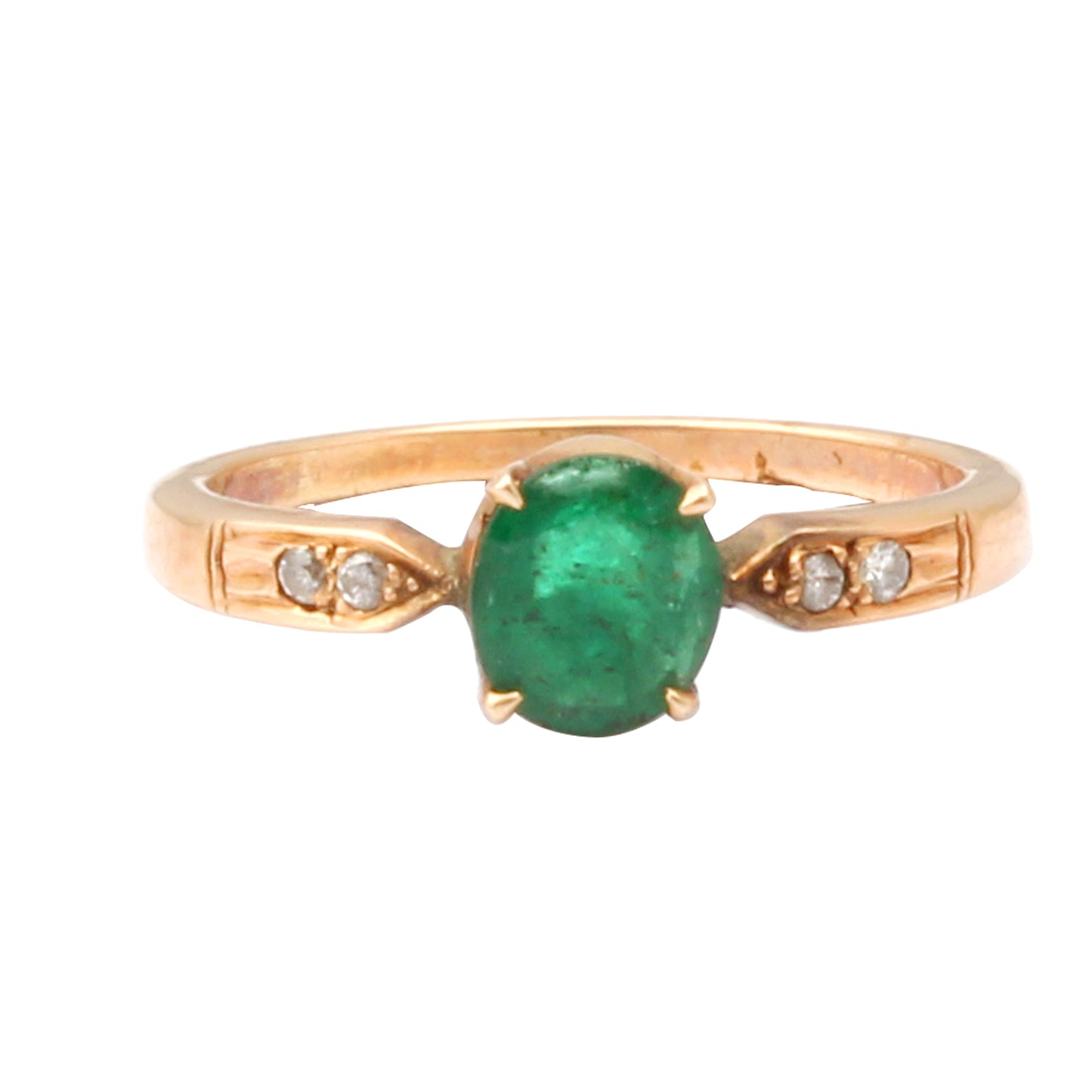 Emerald And Diamonds Gold Ring