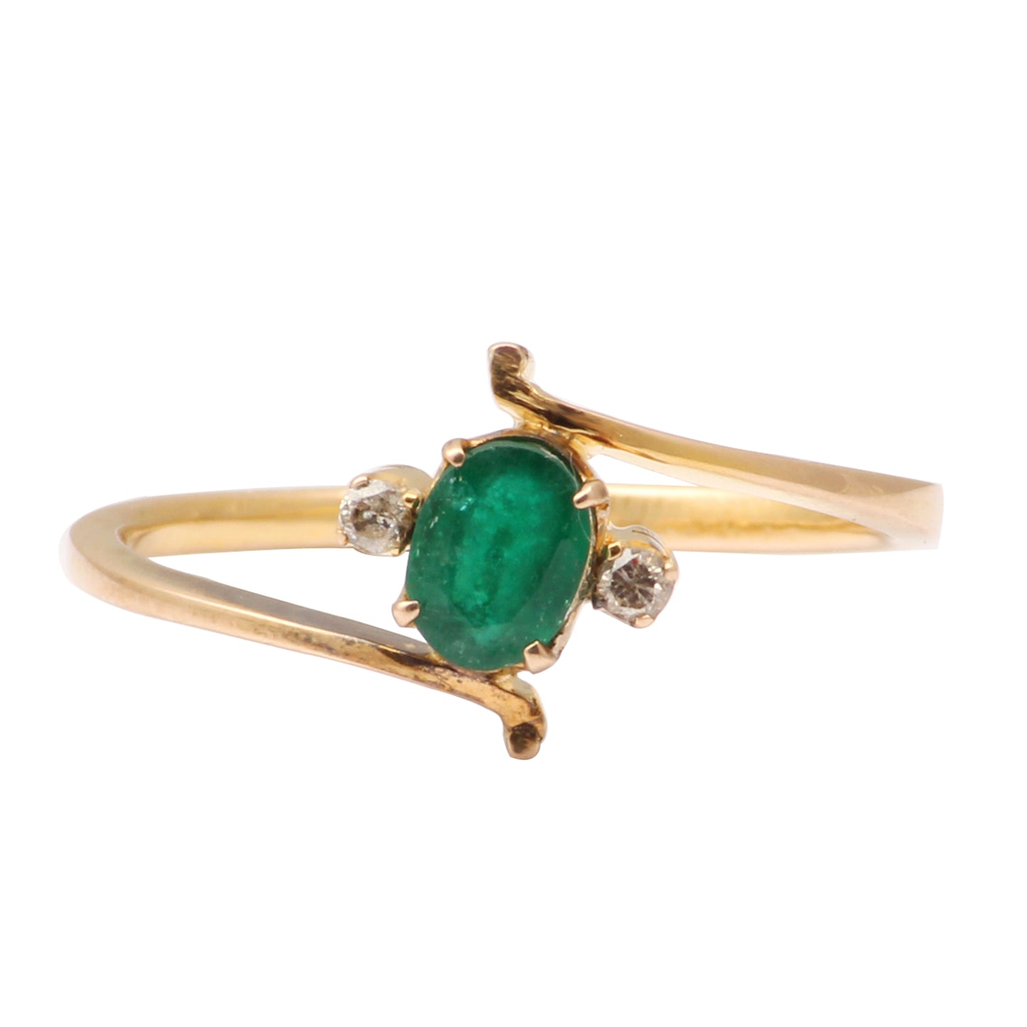 Emerald And Diamonds Gold Ring