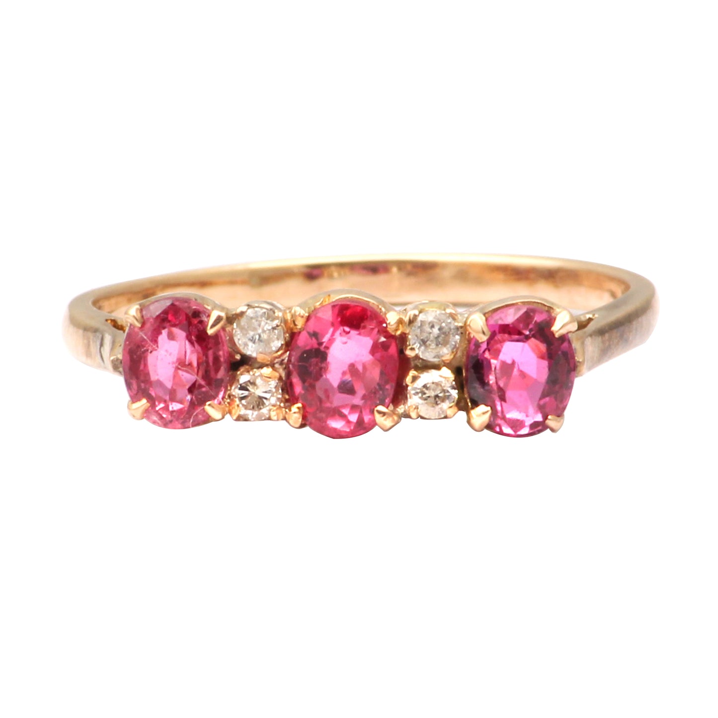 Ruby(Natural) And Diamonds Gold Ring