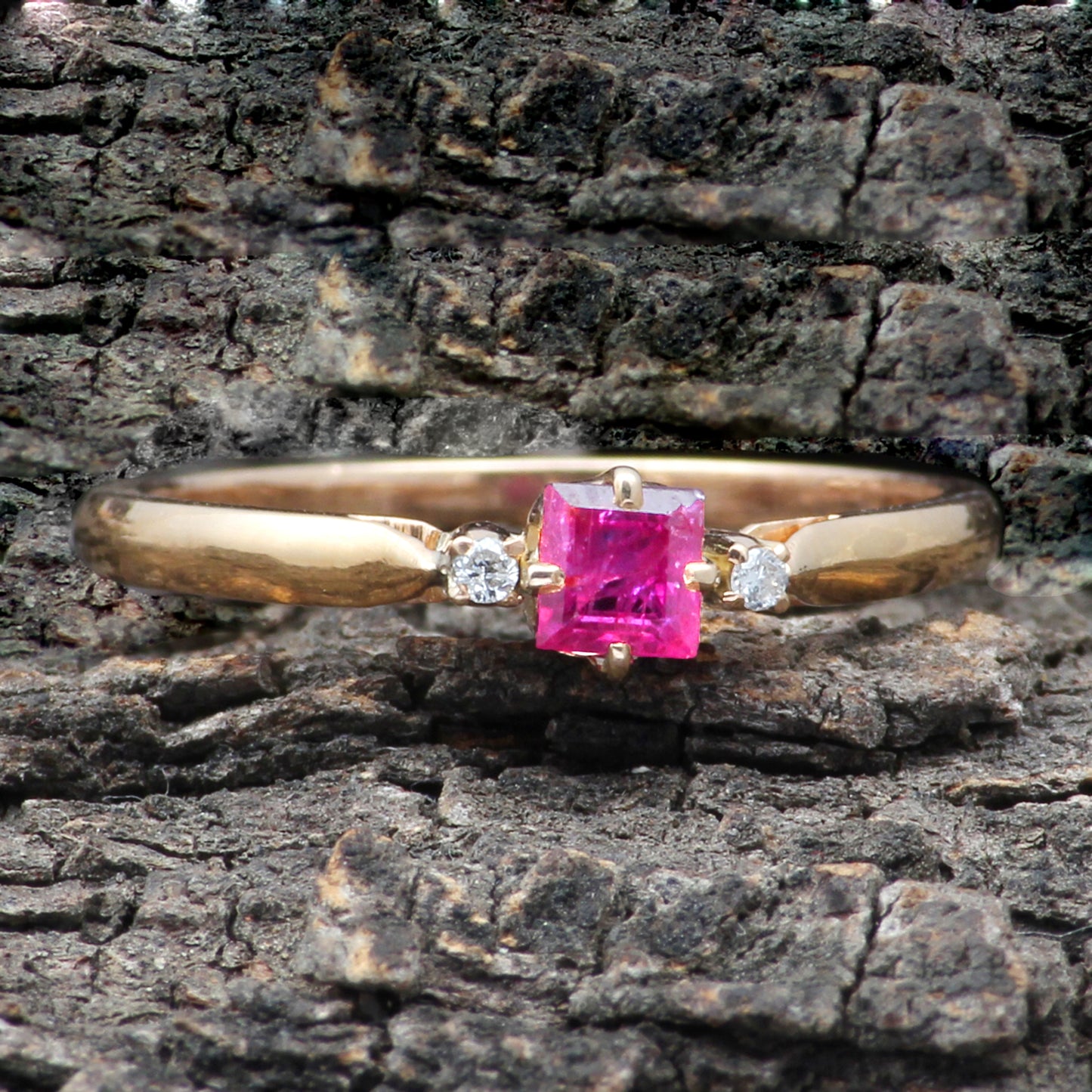 Ruby And Diamonds Gold Ring