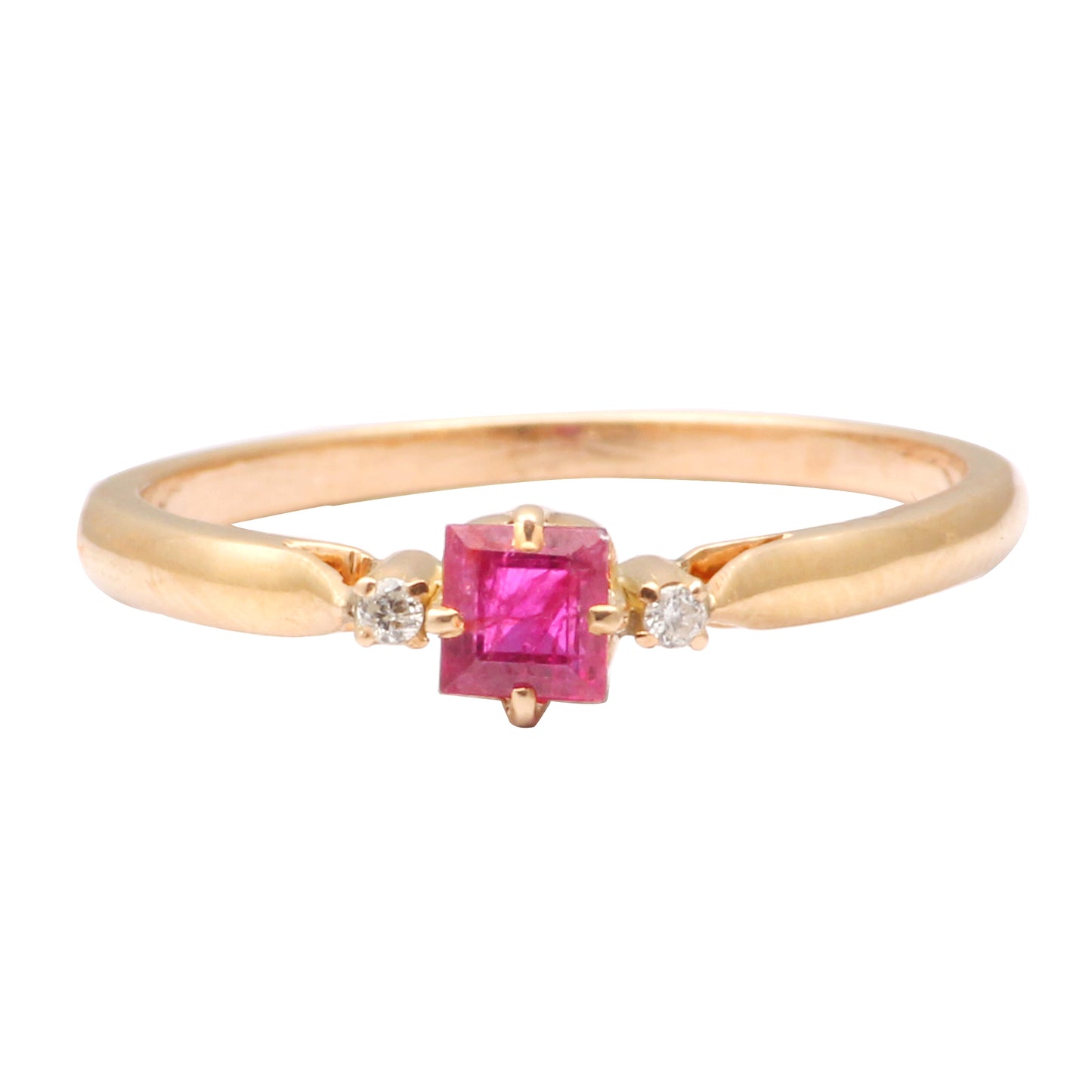 Ruby And Diamonds Gold Ring