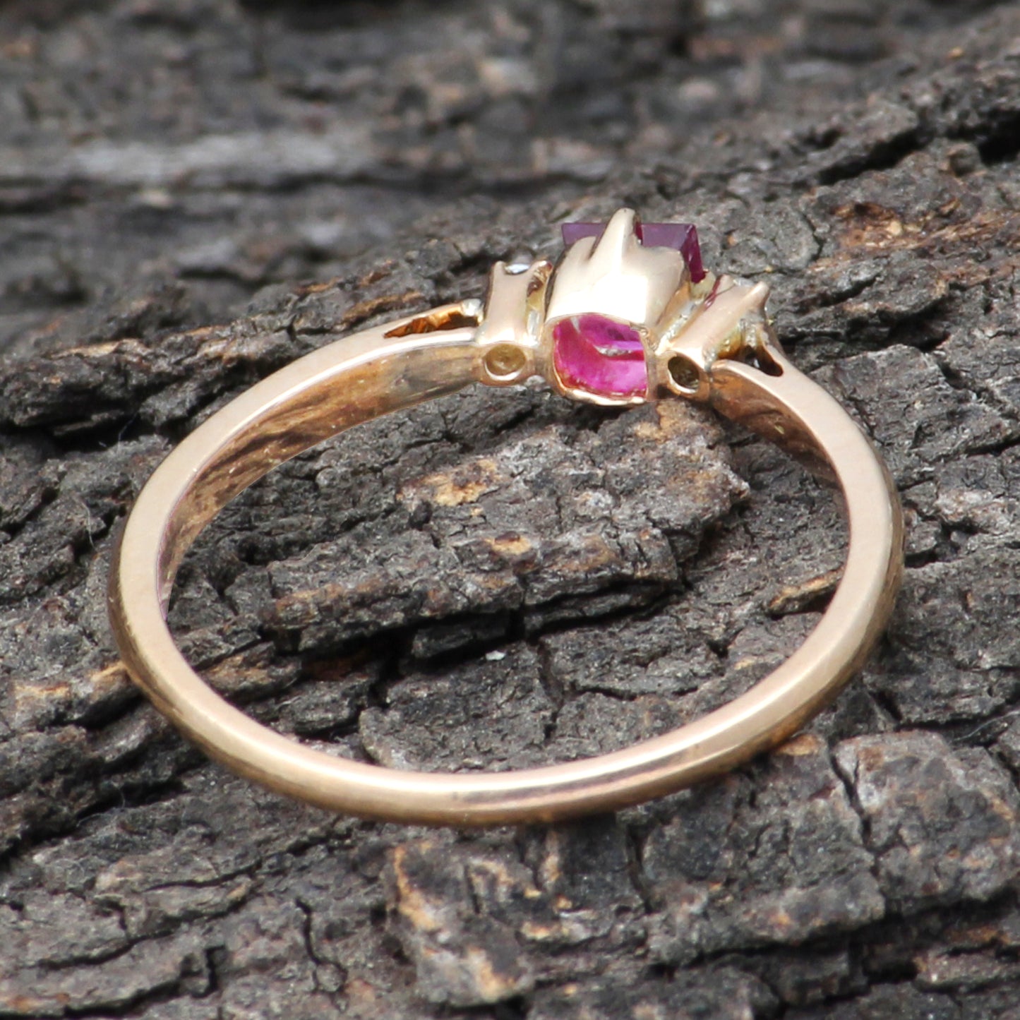 Ruby And Diamonds Gold Ring