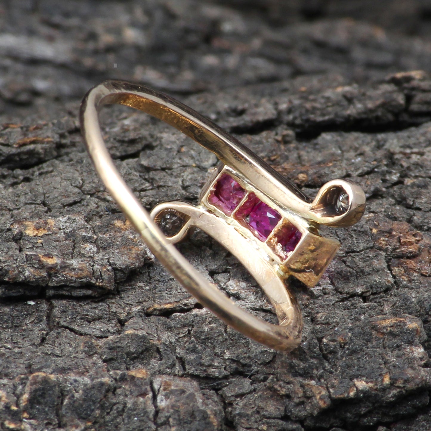 Ruby And Diamonds Gold Ring