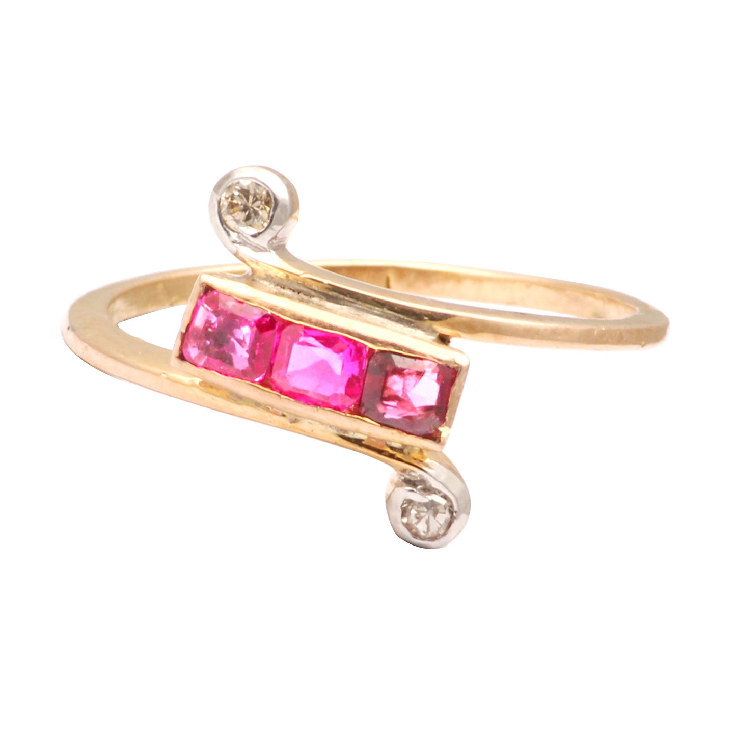 Ruby And Diamonds Gold Ring