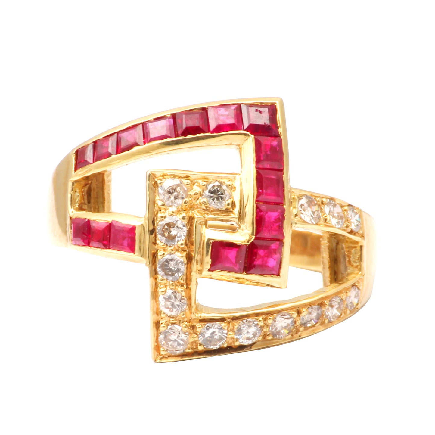 Ruby And Diamonds Gold Ring