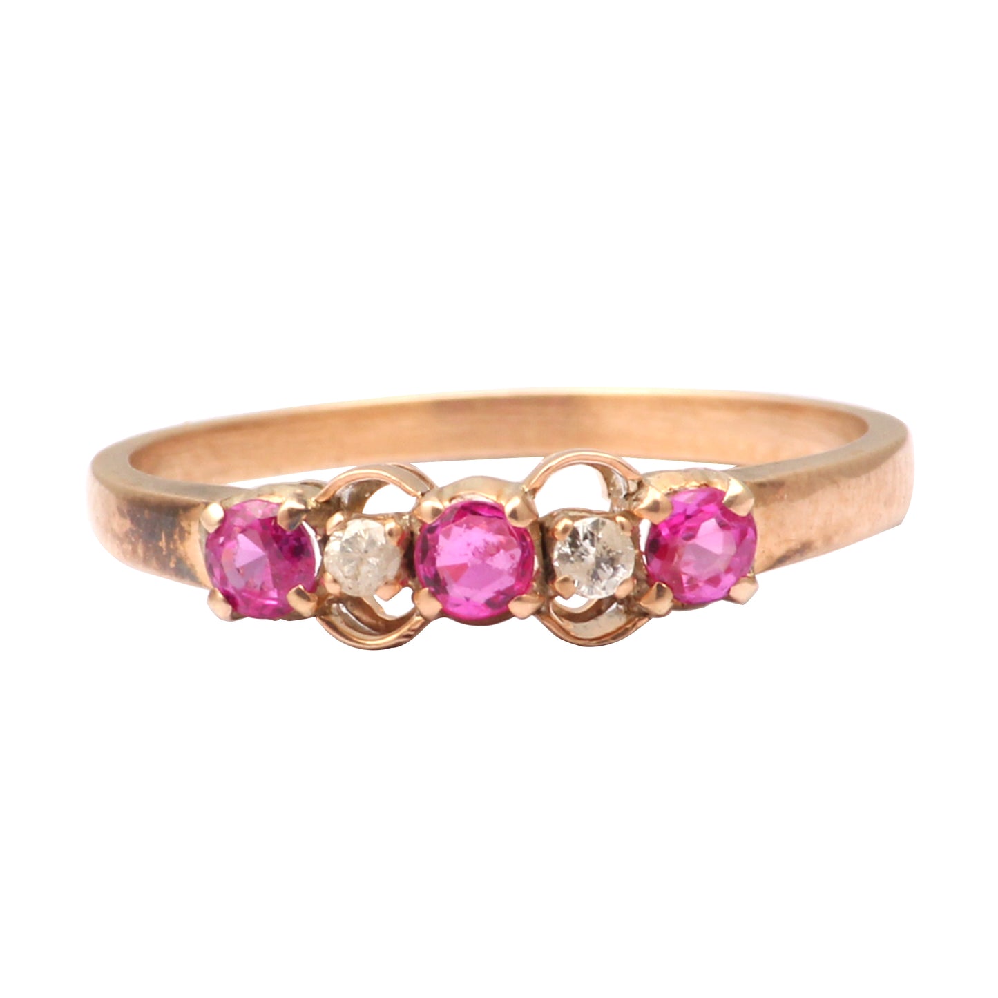 Ruby(Burma) And Diamonds Gold Ring